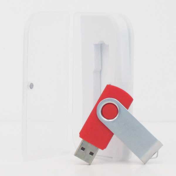 Kişiye Özel Kırmızı Plastik Metal USB Flash Bellek